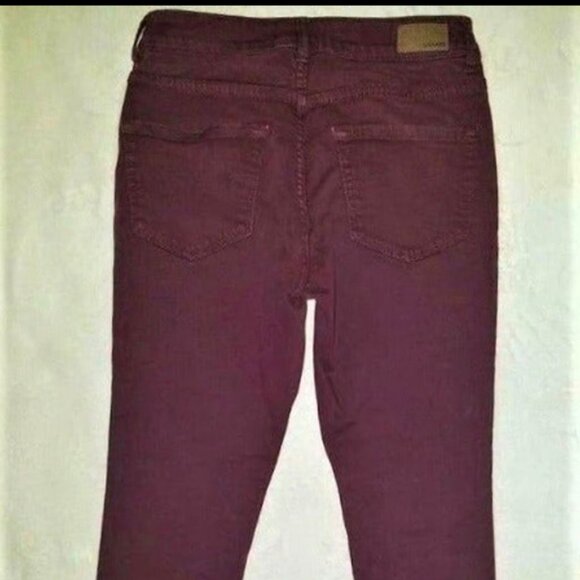 Juniors high waisted skinny pants Size 3 Maroon Stretch From The Garage - Picture 2 of 2